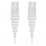 Cercei pentru dama moderni EARR02AA Argintii cu cristale din zircon